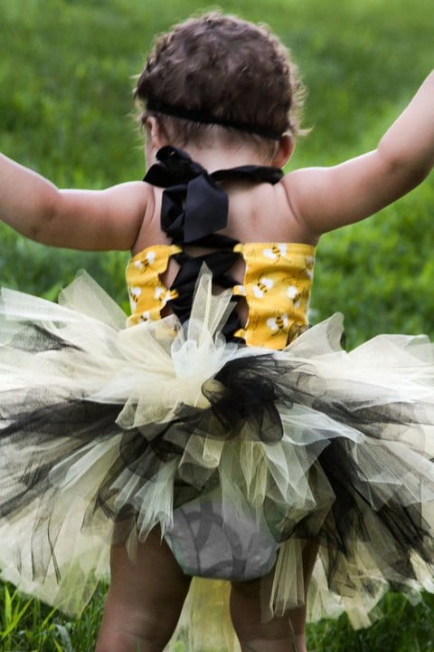 Bumble Bee Baby Tutu Outfit: First Birthday Cake Smash Costume Girl Bee Theme