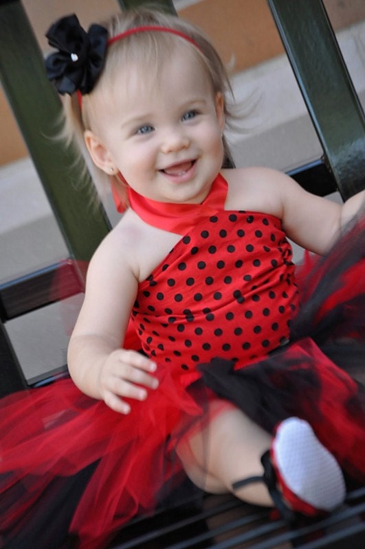 Red Black Polka Dot Baby Tutu Outfit Minnie Inspired Baby Girl Outfit First Birthday Cake Smash Outfit Baby Shower Gift