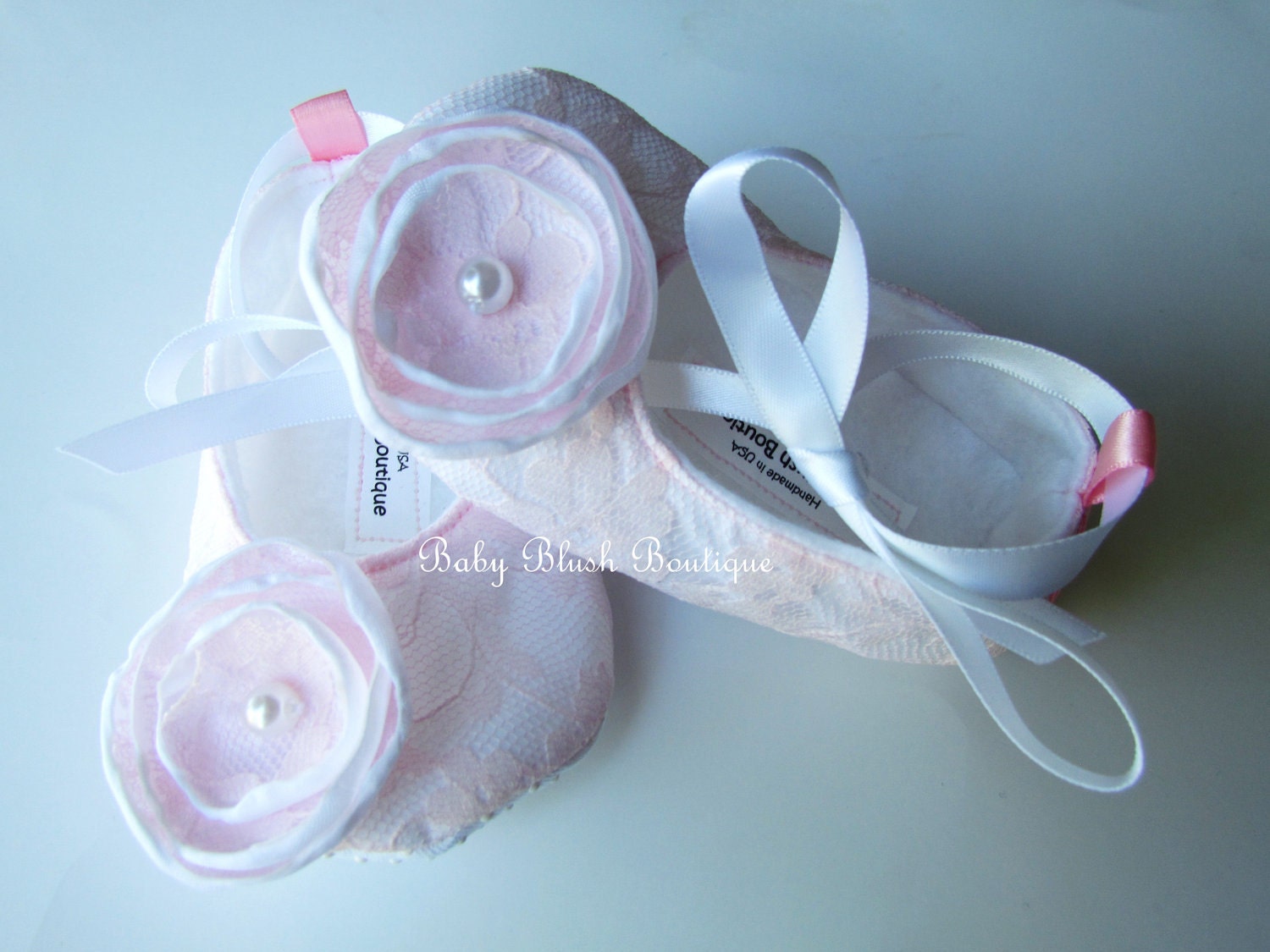 Pink Lace Baby Shoes White Vintage Infant Ballerina Slippers Baby Girl Dress Shoes Newborn Photo Outfit Baby Shower Gift Boutique Shoes