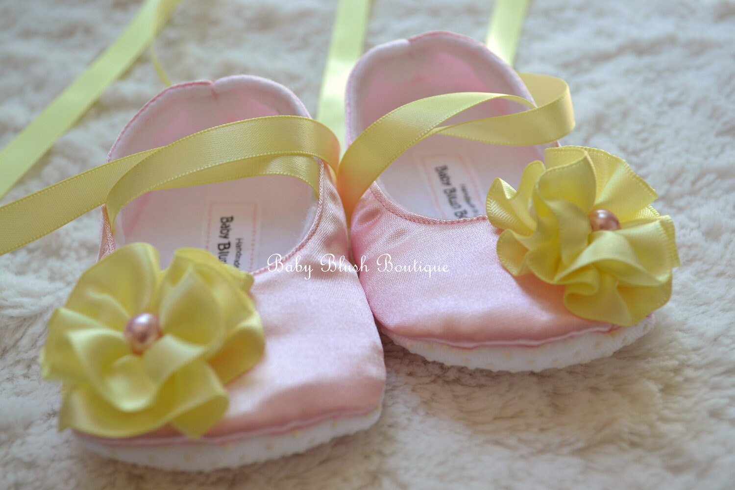 Baby Pink Satin Baby Shoes Infant Ballerina Slippers Soft Baby Girl Dress Shoes Newborn Coming Home Outfit Baby Shower Gift