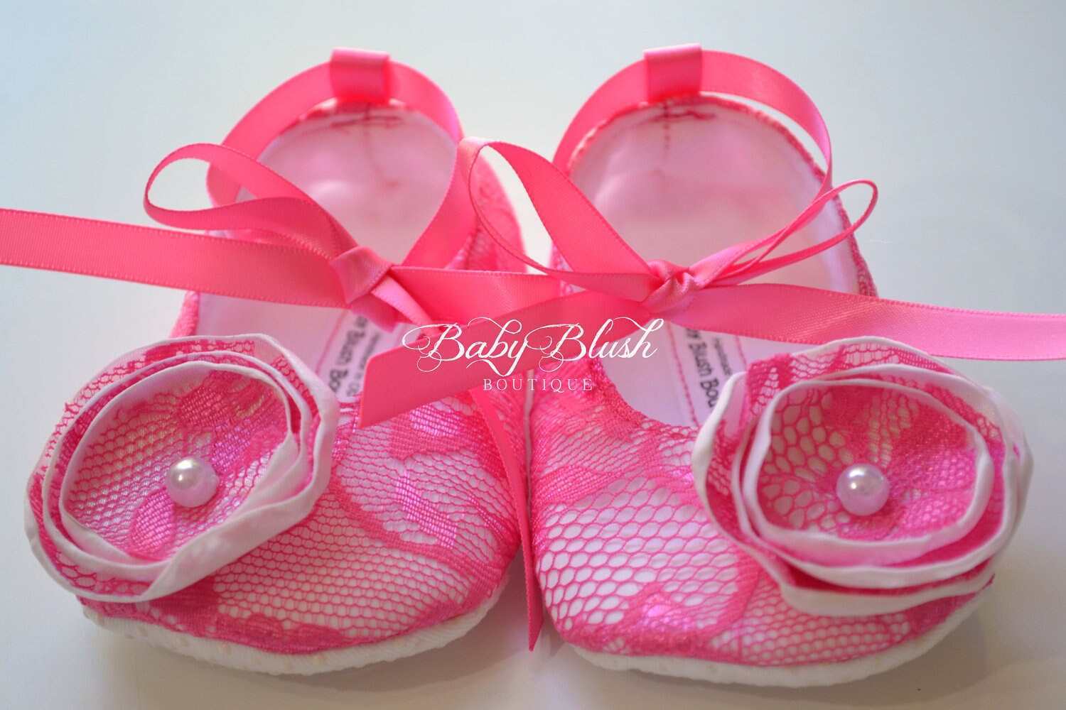 Hot Pink Lace Baby Shoes White Vintage Infant Ballerina Slippers Baby Girl Dress Shoes Birthday Outfit Baby Shower Gift Boutique Shoes