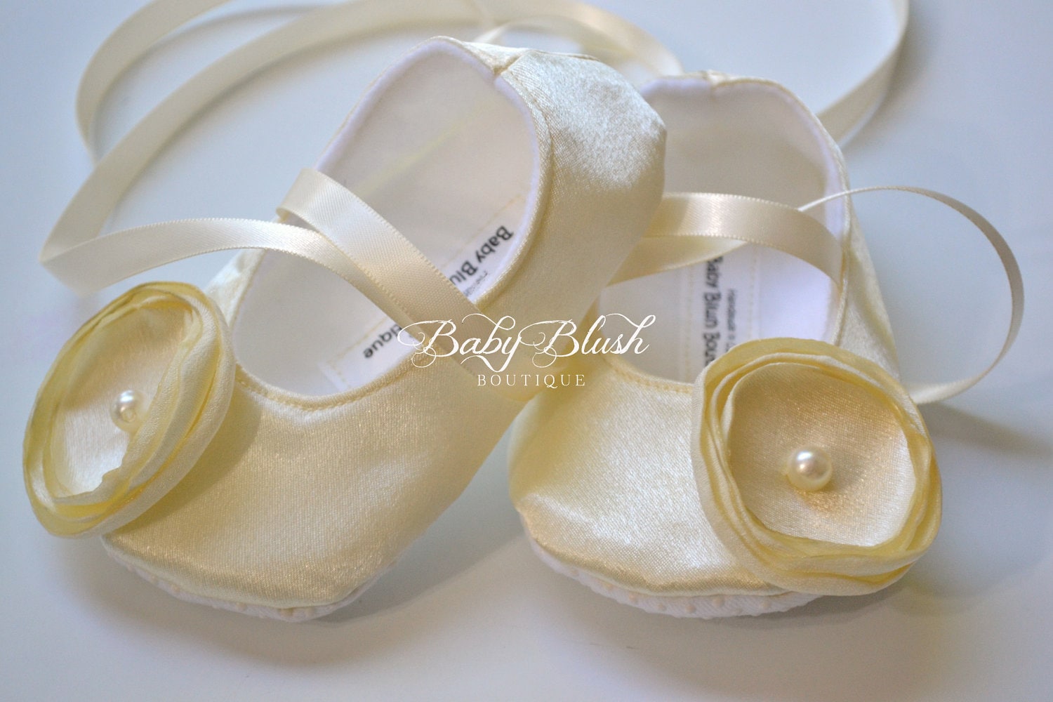 Ivory Satin Baby Shoes Soft Infant Ballerina Slippers Elegant Baby Girl Dress Shoes Christening Outfit Baby Shower Gift Boutique Shoes