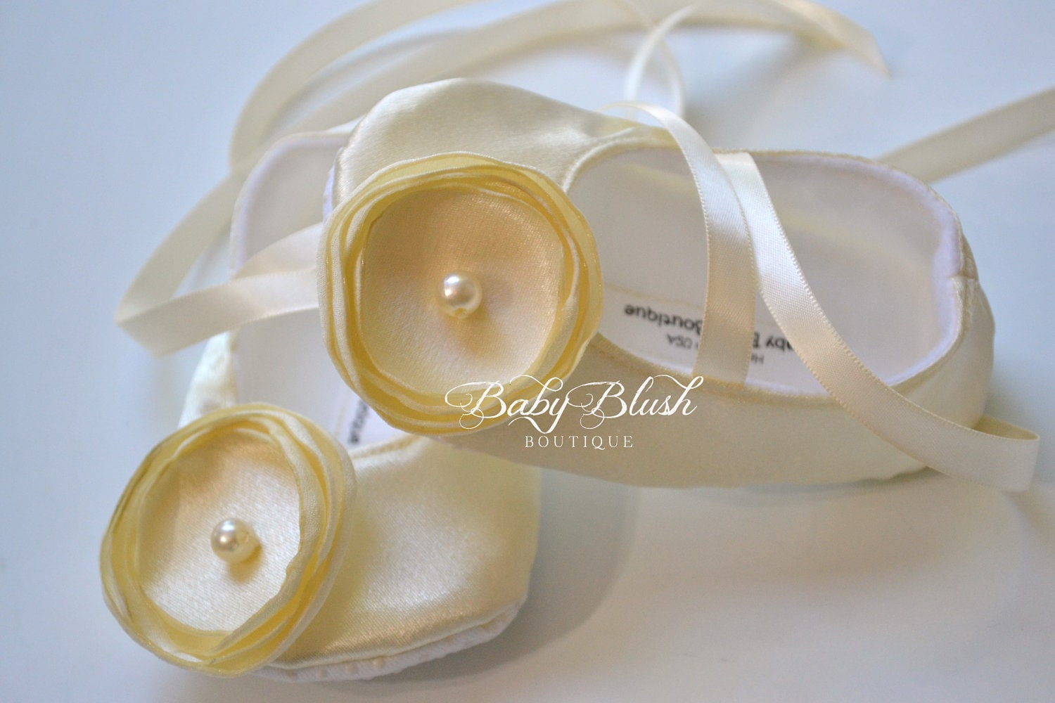 Ivory Satin Baby Shoes Soft Infant Ballerina Slippers Elegant Baby Girl Dress Shoes Christening Outfit Baby Shower Gift Boutique Shoes