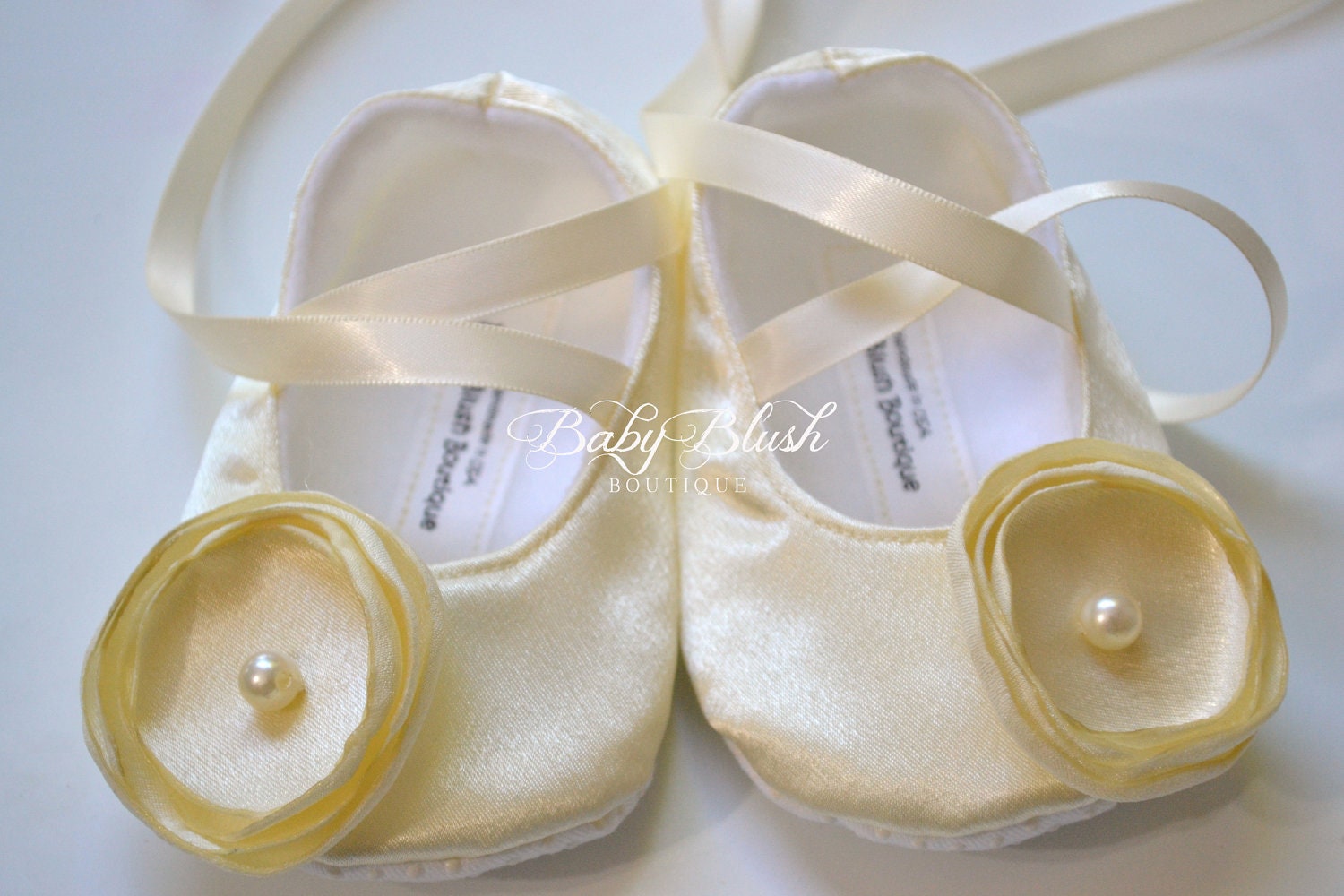 Ivory Satin Baby Shoes Soft Infant Ballerina Slippers Elegant Baby Girl Dress Shoes Christening Outfit Baby Shower Gift Boutique Shoes