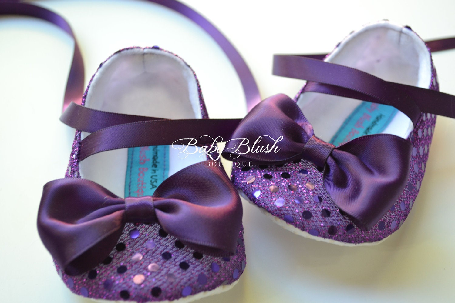 Purple Sequin Baby Shoes: Sparkle Infant Ballerina Slippers for Special Occasions