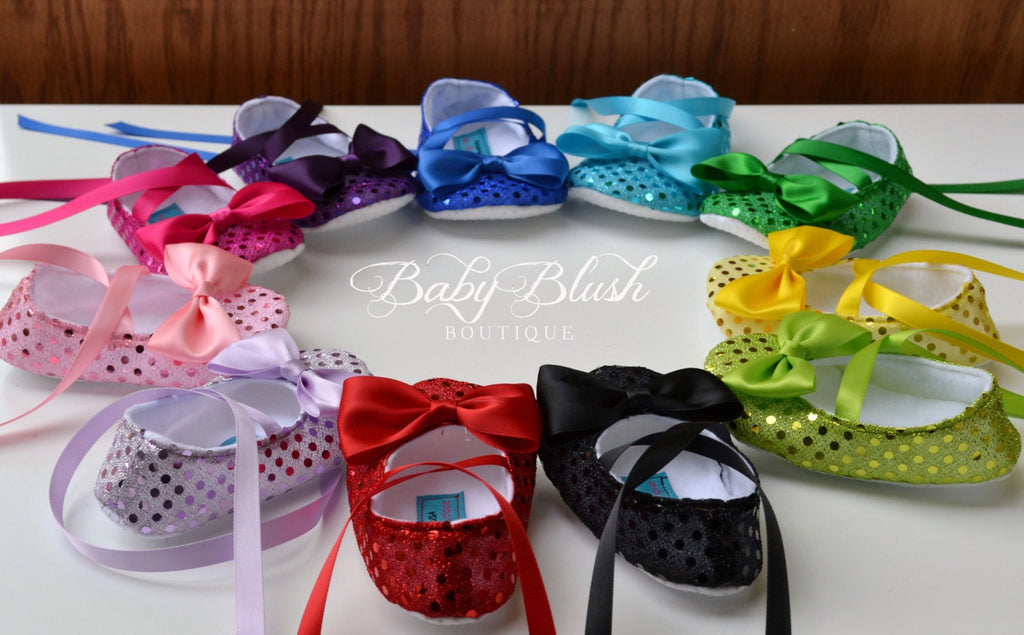 Sequin Baby Shoes Infant Ballerina Slippers Sparkle Baby Girl Dress Shoes Newborn Photo Outfit Holiday Baby Shoes Baby Shower Gift