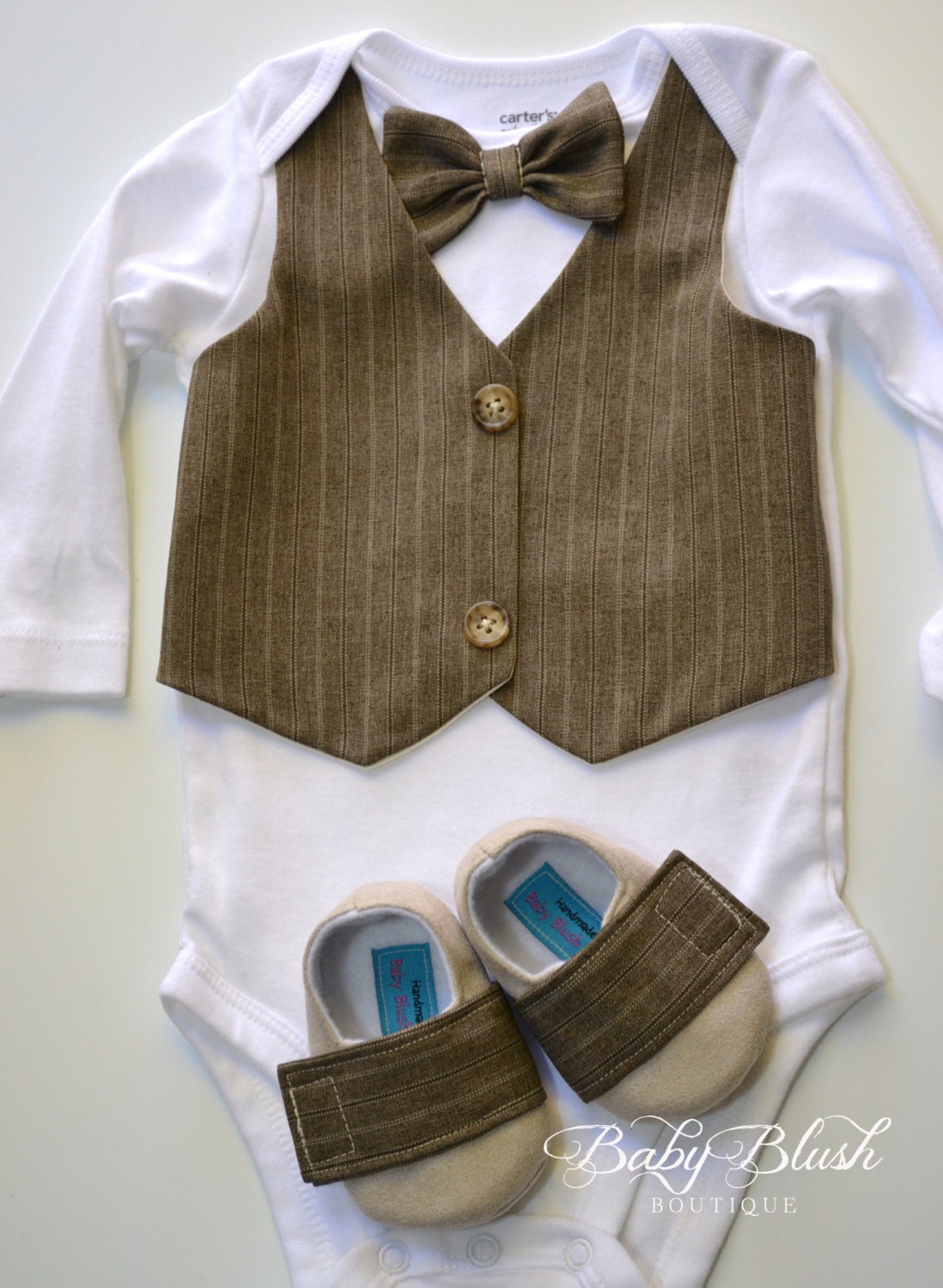 Baby Boy Outfit Vest Bow Tie Infant Suit Photo Outfit Newborn Formal Outfit Birthday Outfit Baby Shower Gift Baby Clothes