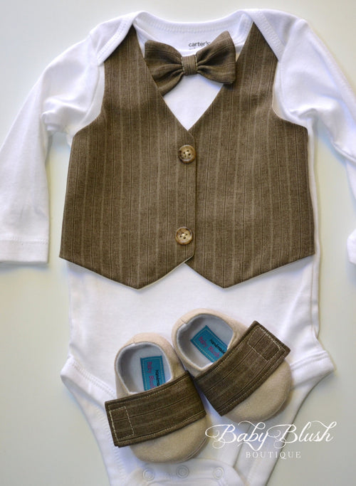 Baby Boy Outfit Vest Bow Tie Infant Suit Photo Outfit Newborn Formal Outfit Birthday Outfit Baby Shower Gift Baby Clothes