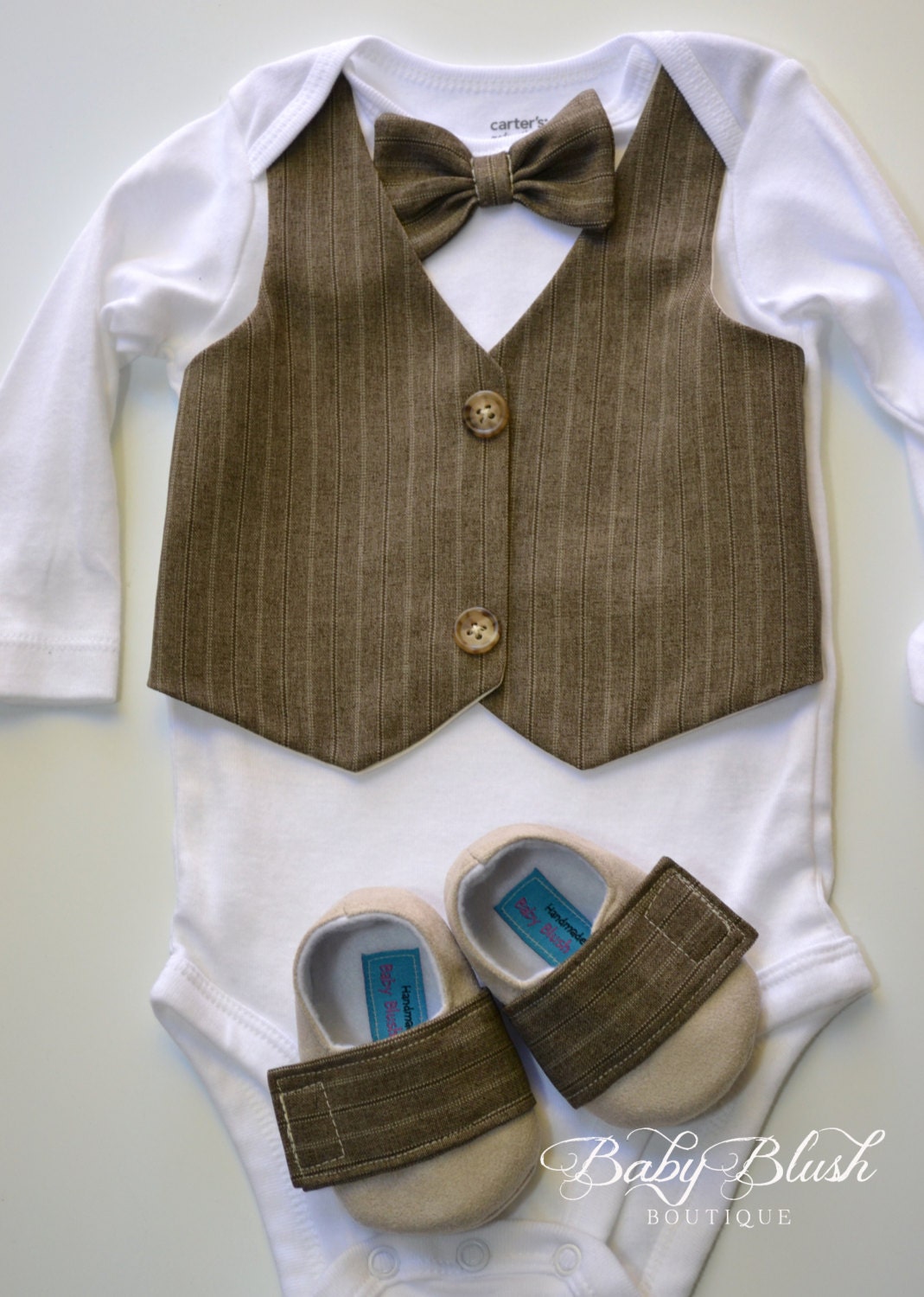 Baby Boy Outfit Vest Bow Tie Infant Suit Photo Outfit Newborn Formal Outfit Birthday Outfit Baby Shower Gift Baby Clothes