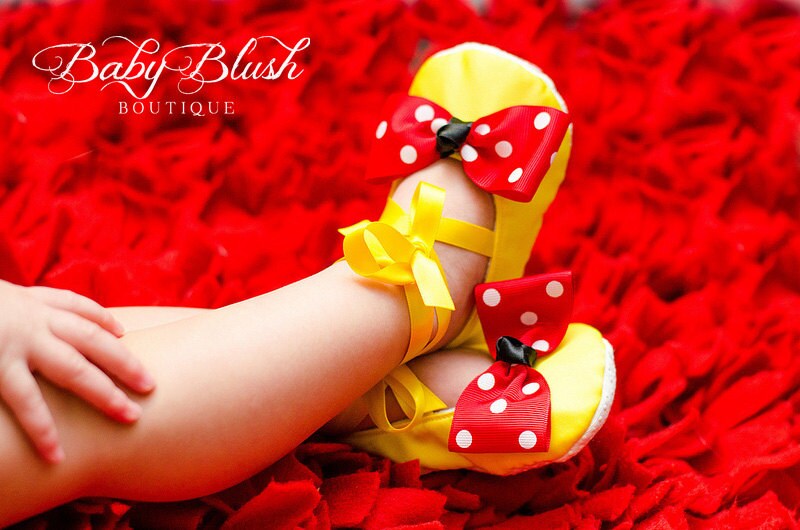 Yellow Satin Baby Shoes Infant Ballerina Slippers Bright Baby Girl Outfit First Birthday Shoes Baby Shower Gift Boutique Shoes
