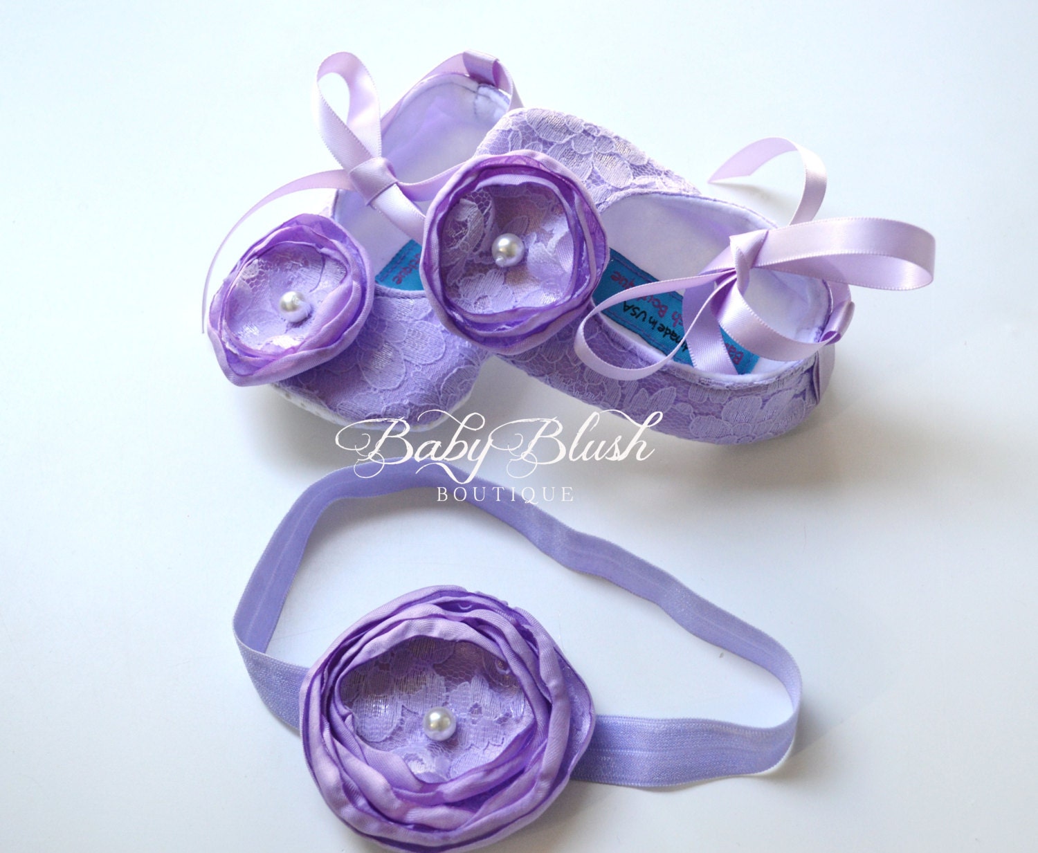 Lilac Baby Shoes Lace Infant Ballerina Slippers Purple Baby Girl Shoes Newborn Photo Outfit Baby Shower Gift Soft Boutique Shoes