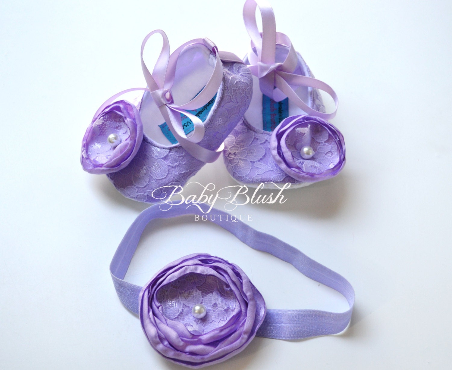 Lilac Baby Shoes Lace Infant Ballerina Slippers Purple Baby Girl Shoes Newborn Photo Outfit Baby Shower Gift Soft Boutique Shoes