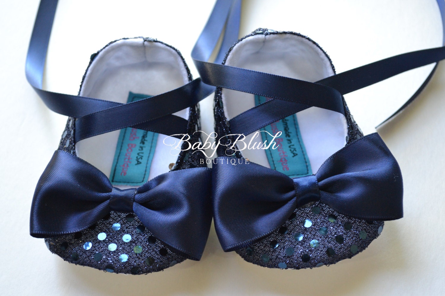 Navy Blue Sequin Baby Shoes Sparkle Infant Ballerina Slippers Baby Boy Girl Dress Shoes Birthday Outfit Baby Shower Gift Boutique Shoes