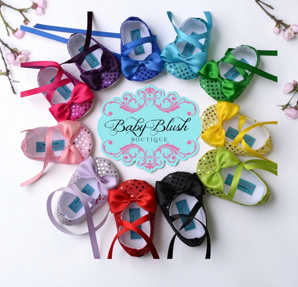 Sequin Baby Shoes Infant Ballerina Slippers Sparkle Baby Girl Dress Shoes Newborn Photo Outfit Holiday Baby Shoes Baby Shower Gift