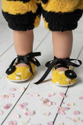 Bumble Bee Baby Shoes Yellow Black Infant Ballerina Slippers Baby Girl Costume Outfit First Birthday Shoes Baby Shower Gift Boutique Shoes