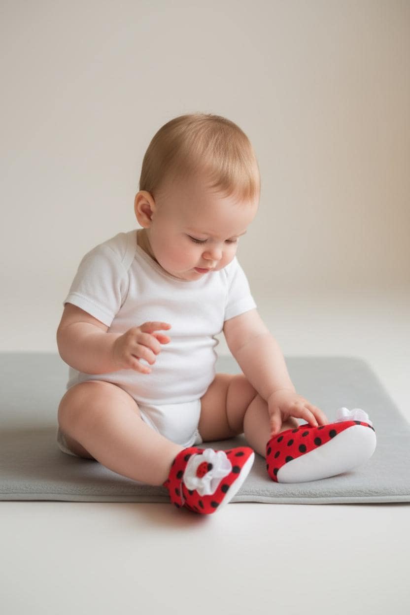 Ladybug Baby Shoes Red Black Polka Dot Infant Slippers Cute Bug Themed Newborn Girl Shoes Baby Shower Gift Toddler Soft Sole Shoes