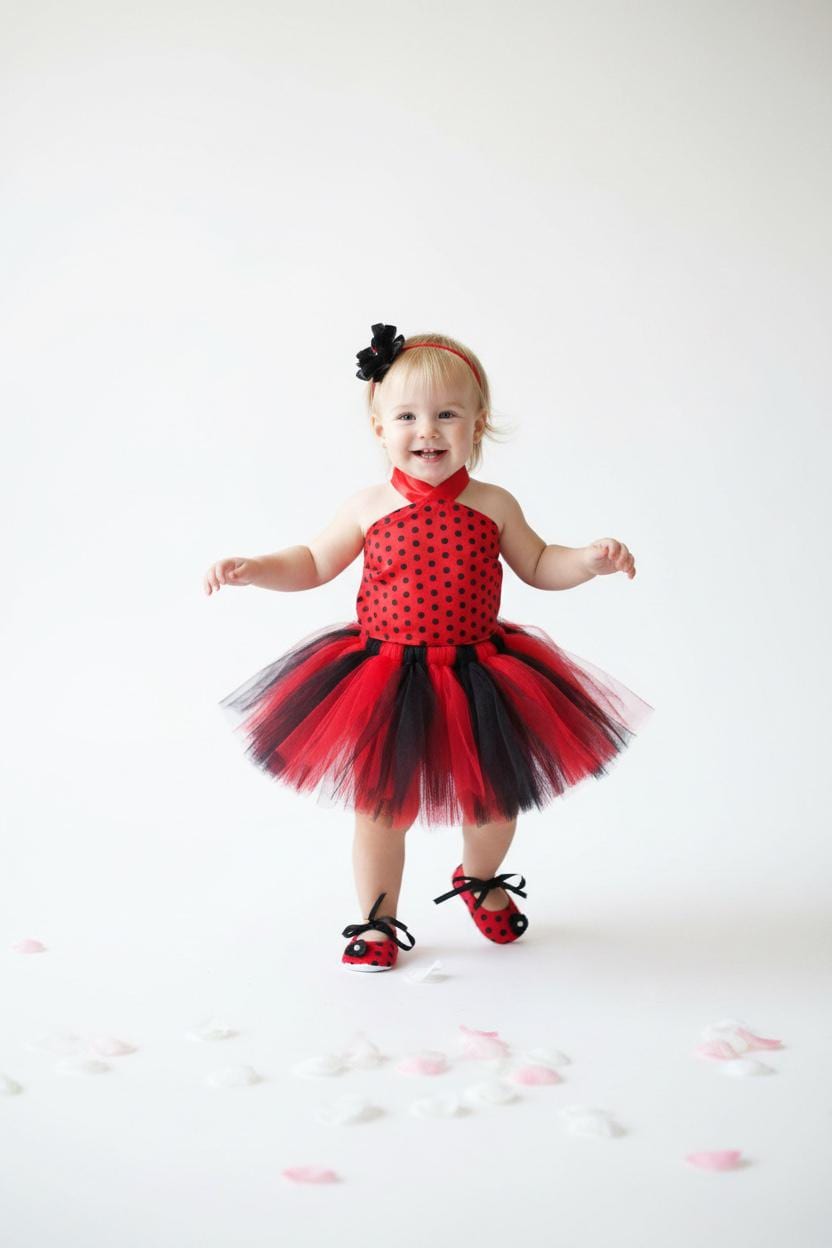 Red Black Polka Dot Baby Tutu Outfit Minnie Inspired Baby Girl Outfit First Birthday Cake Smash Outfit Baby Shower Gift