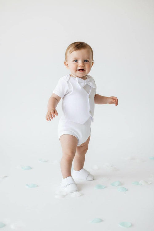 All White Baby Boy Outfit Vest Bow Tie Newborn Coming Home Outfit Christening Baptism Baby Suit Photo Outfit Baby Shower Gift