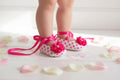 Hot Pink Polka Dot Baby Shoes Infant Girl Ballerina Slippers Bright Baby Outfit First Birthday Shoes Baby Shower Gift Boutique Shoes