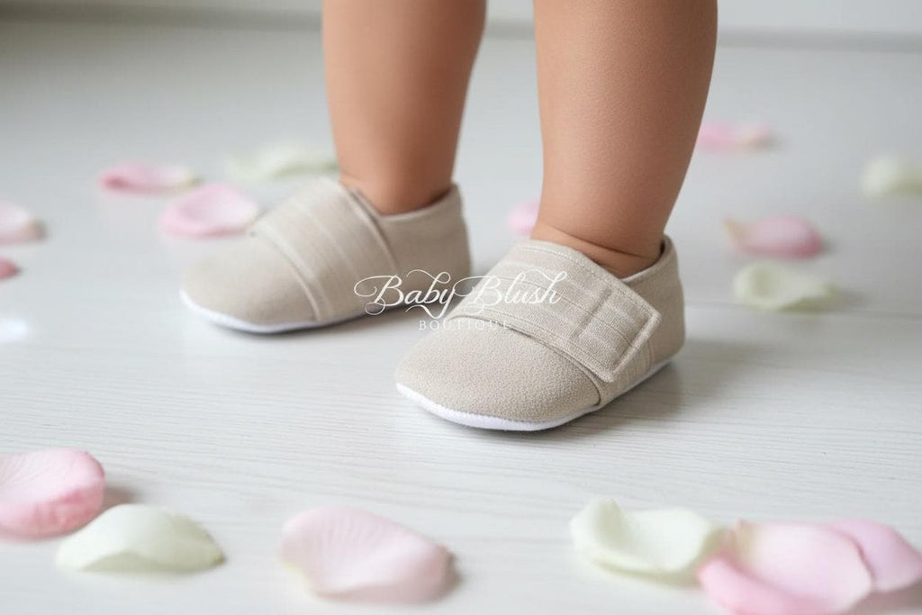 Beige Baby Boy Shoes Soft Sole Infant Shoes Neutral Baby Shoes Newborn Everyday Shoes Baby Shower Gift Toddler First Walking Shoes