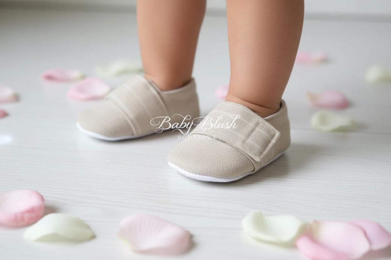 Beige Baby Boy Shoes Soft Sole Infant Shoes Neutral Baby Shoes Newborn Everyday Shoes Baby Shower Gift Toddler First Walking Shoes