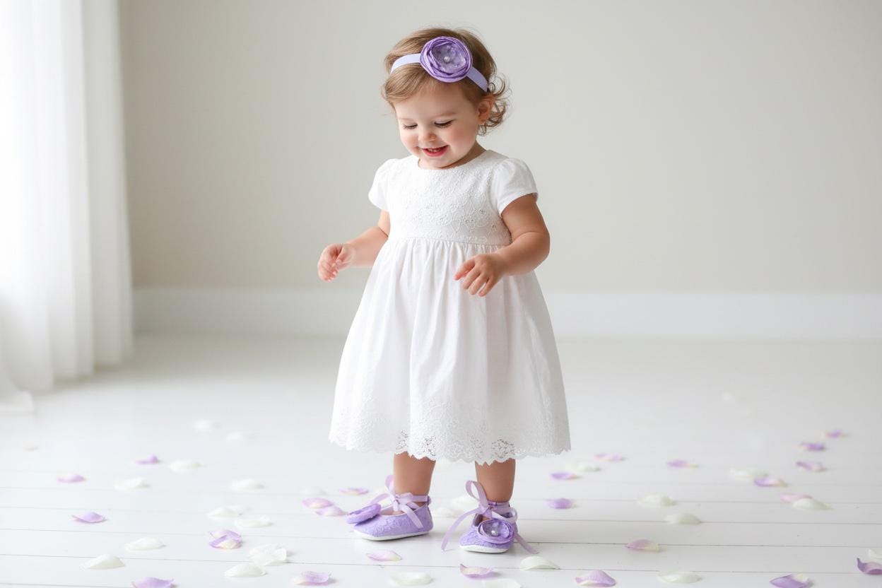 Lilac Baby Shoes Lace Infant Ballerina Slippers Purple Baby Girl Shoes Newborn Photo Outfit Baby Shower Gift Soft Boutique Shoes