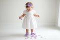 Lilac Baby Shoes Lace Infant Ballerina Slippers Purple Baby Girl Shoes Newborn Photo Outfit Baby Shower Gift Soft Boutique Shoes
