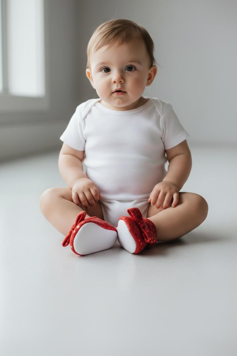 Baby Girl Ruby Slippers Soft Infant Shoes  Red Bow Toddler Ballet Flats Dress Shoes Holiday Christmas Baby Gift Boutique Shoes