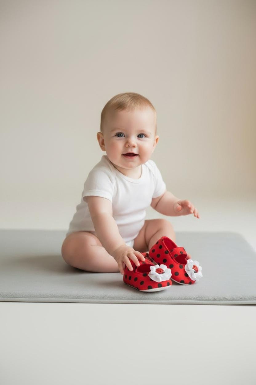 Ladybug Baby Shoes Red Black Polka Dot Infant Slippers Cute Bug Themed Newborn Girl Shoes Baby Shower Gift Toddler Soft Sole Shoes
