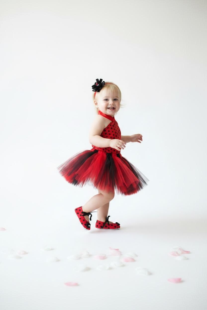 Red Black Polka Dot Baby Tutu Outfit Minnie Inspired Baby Girl Outfit First Birthday Cake Smash Outfit Baby Shower Gift