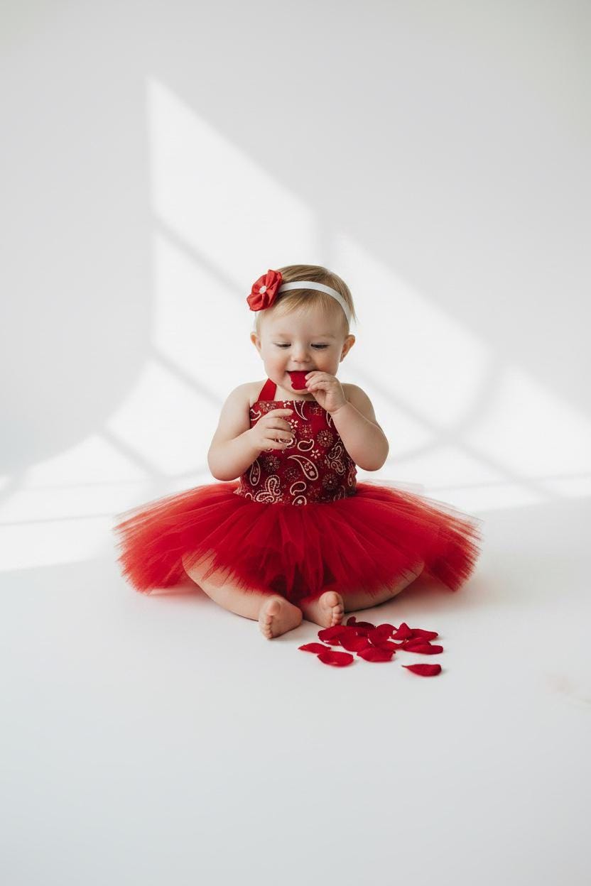 Red Bandana Baby Tutu Outfit Cowgirl Baby Girl Outfit First Birthday Western Baby Outfit Cake Smash Outfit Baby Shower Gift
