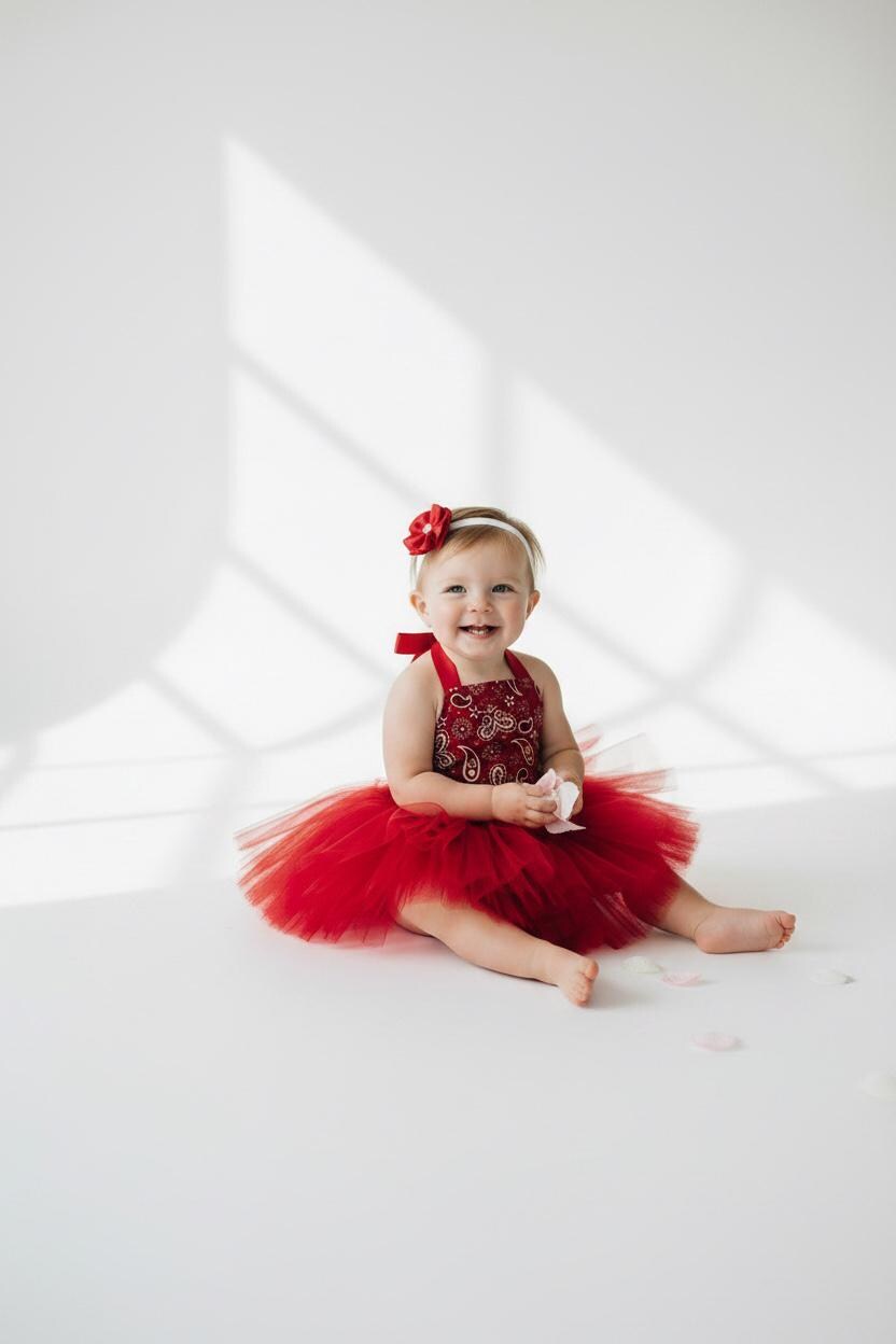 Red Bandana Baby Tutu Outfit Cowgirl Baby Girl Outfit First Birthday Western Baby Outfit Cake Smash Outfit Baby Shower Gift