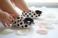 Black White Polka Dot Baby Shoes Infant Girl Ballerina Slippers Classic Baby Shoes Photo Outfit Baby Shower Gift Soft Boutique Shoes