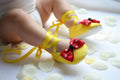 Yellow Satin Baby Shoes Infant Ballerina Slippers Bright Baby Girl Outfit First Birthday Shoes Baby Shower Gift Boutique Shoes