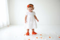 Orange Baby Shoes Lace Infant Ballerina Slippers Bright Baby Girl Shoes Fall Baby Outfit Newborn Photo Outfit Baby Shower Gift