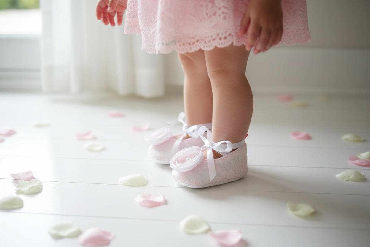 Pink Lace Baby Shoes White Vintage Infant Ballerina Slippers Baby Girl Dress Shoes Newborn Photo Outfit Baby Shower Gift Boutique Shoes