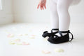 All Black Infant Ballerina Slippers  Soft Baby Dress Shoes, Newborn Photo Prop