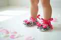 Black White Damask Baby Ballerina Slippers  Elegant Infant Dress Shoes, Photo Outfit