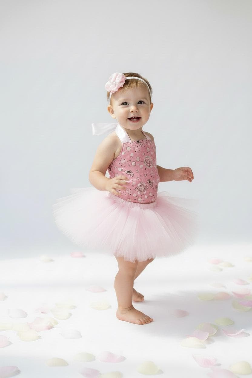 Pink Bandana Baby Tutu Outfit Cowgirl Baby Girl Outfit First Birthday Western Baby Outfit Cake Smash Outfit Baby Shower Gift
