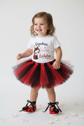 Grandma's Favorite Ladybug Outfit, Ladybug Birthday Outfit Girl, Red Black Tutu Set, Baby Girl Cake Smash Outfit, Granddaughter Gift