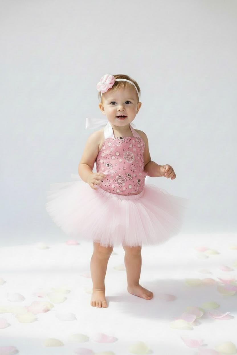 Pink Bandana Baby Tutu Outfit Cowgirl Baby Girl Outfit First Birthday Western Baby Outfit Cake Smash Outfit Baby Shower Gift