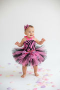 Hot Pink & Black Zebra Tutu Outfit for Baby Girl, Zebra Outfit, Pink Zebra Tutu Set, Baby Shower Gift, Party Outfit