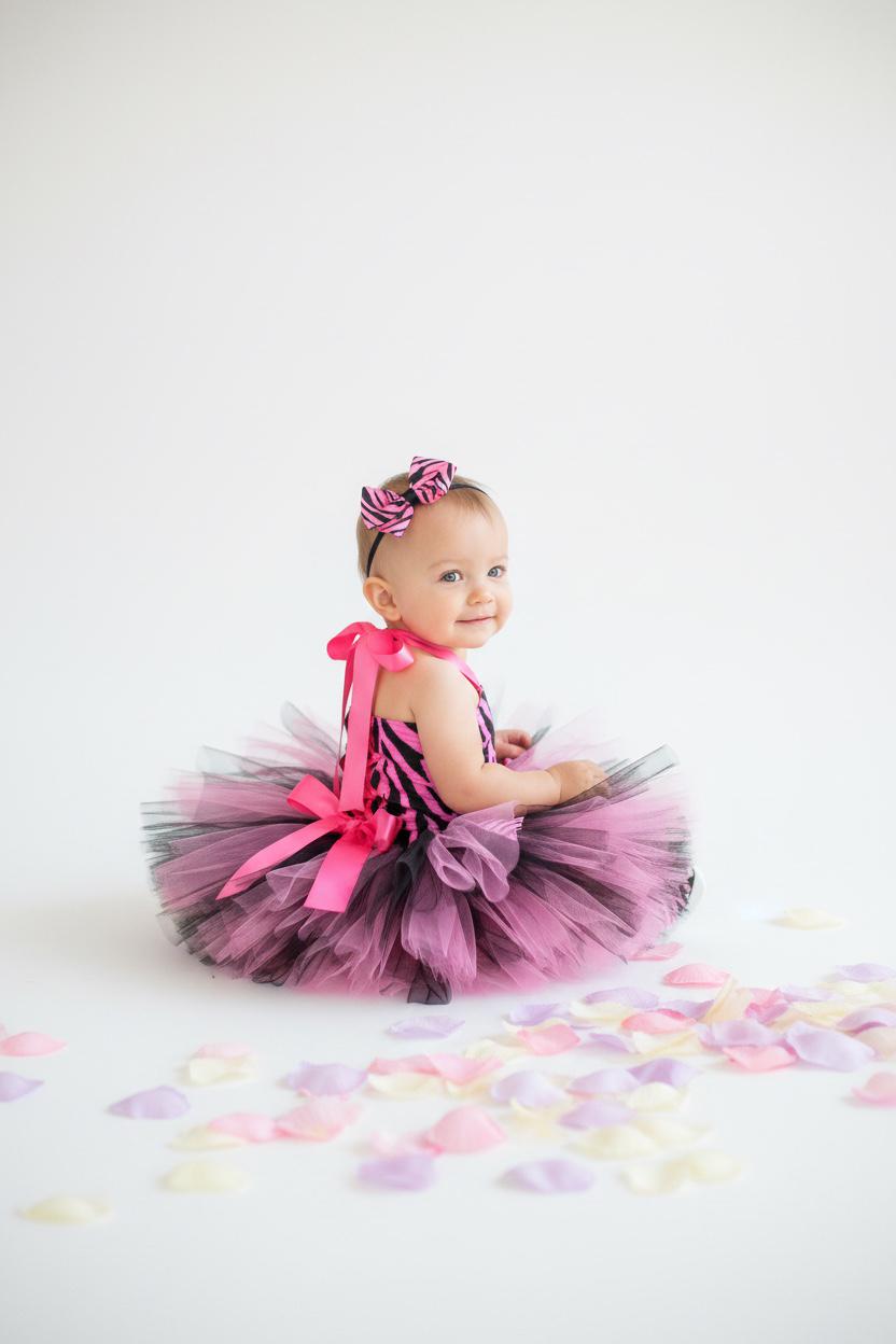 Hot Pink & Black Zebra Tutu Outfit for Baby Girl, Zebra Outfit, Pink Zebra Tutu Set, Baby Shower Gift, Party Outfit